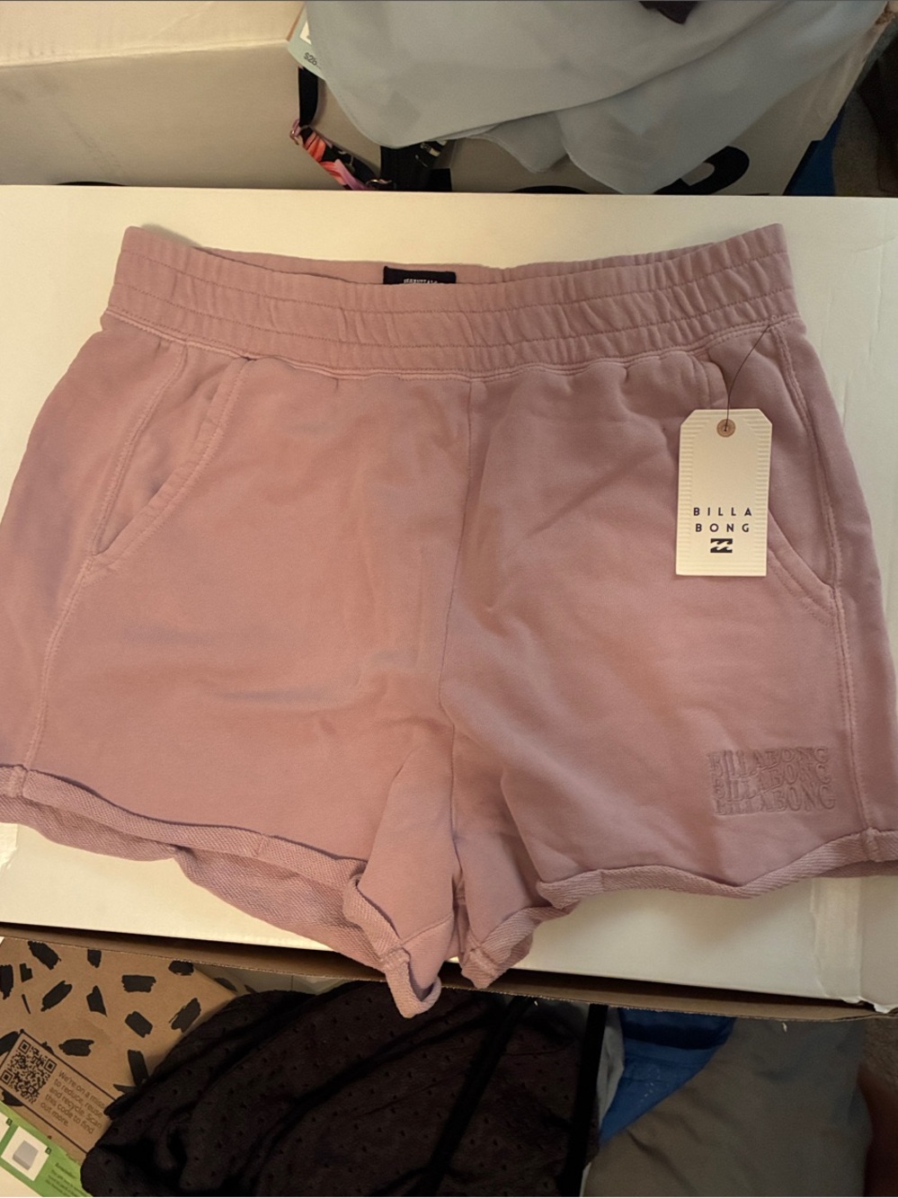 Billabong Women's Mauve Pink Athletic Fleece Shorts